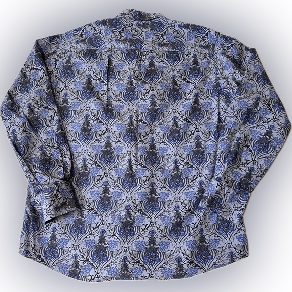 Tallia Blue Floral Button Down Sleeve Men's Large - Picture 3 of 8